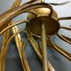 Large Italian Foliage Cage Chandelier - 1960s Art Crafts - Gold Metal