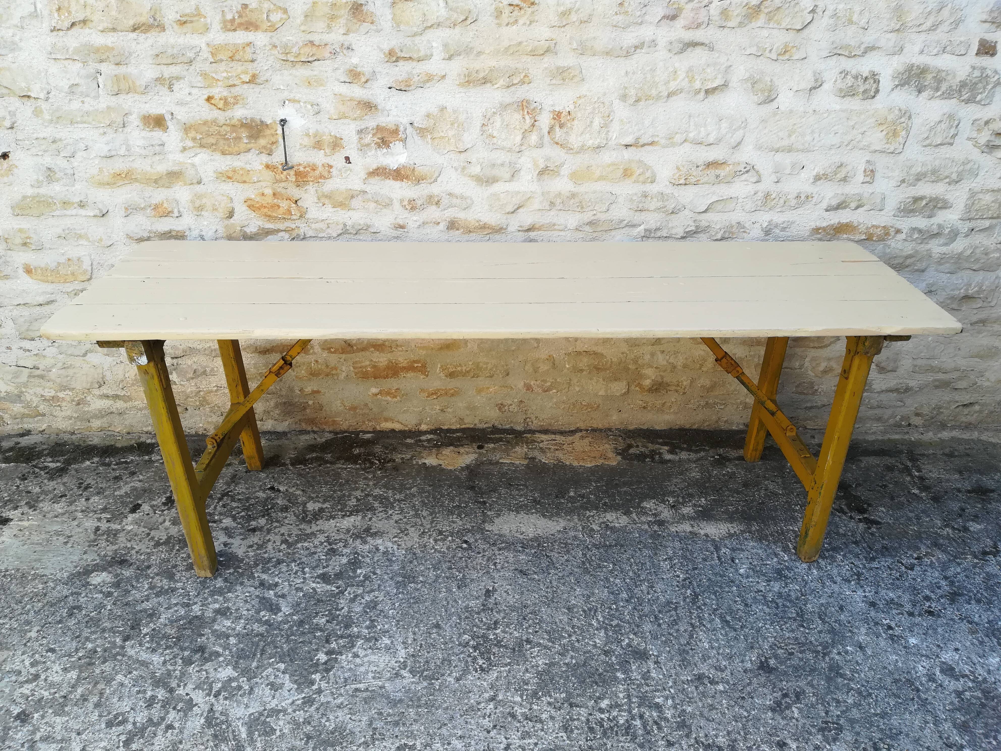 Folding brewery table