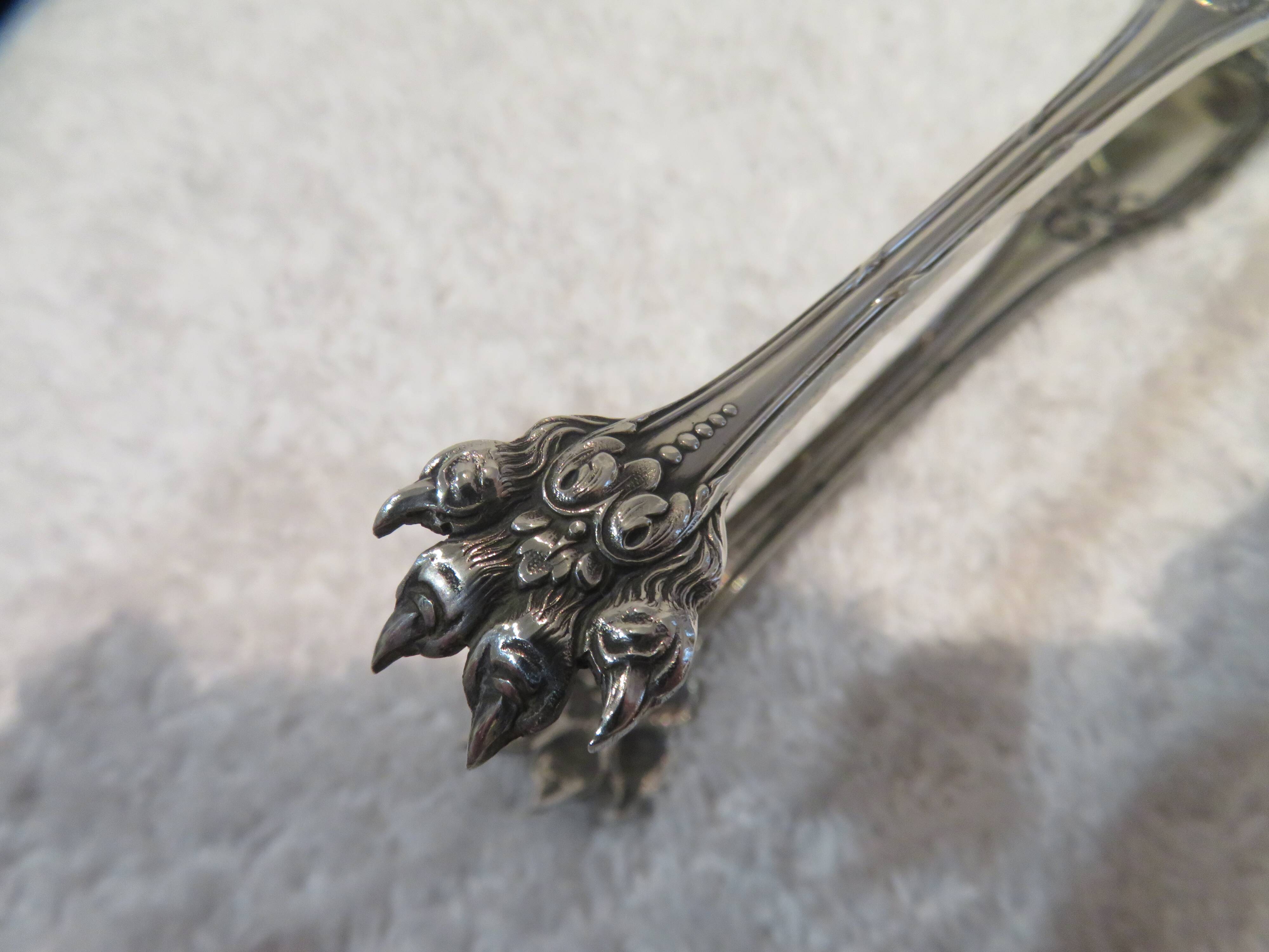 800 silver sugar tongs Minerva Louis XVI style goldsmith Pierre Bezon
