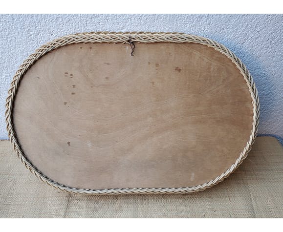 Rattan mirror tray