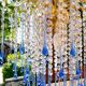 Lustre élégant en cristal et verre Murano soufflé – Gouttes bleues