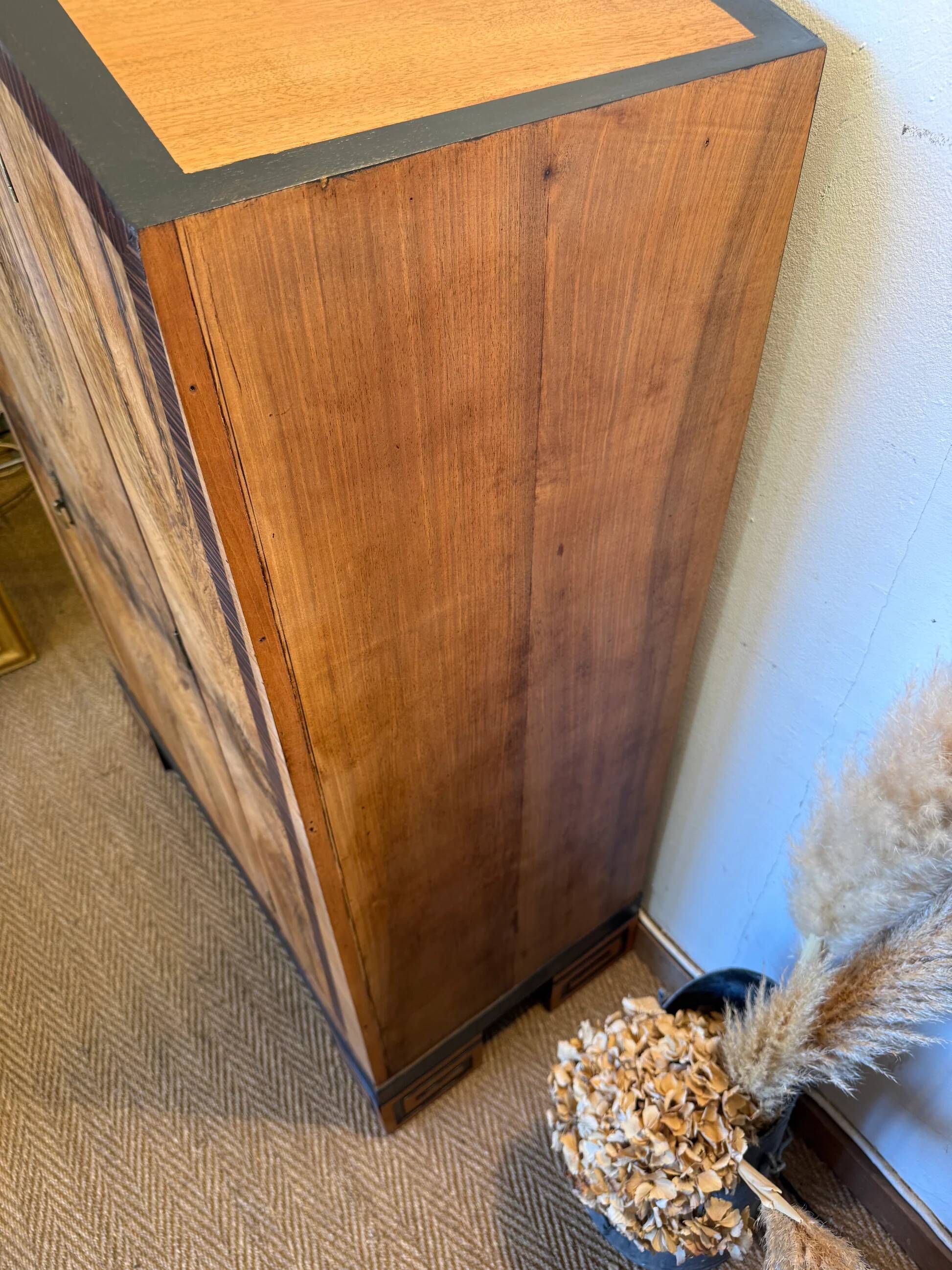 Vintage art deco storage furniture (dresser, wardrobe) in burr walnut