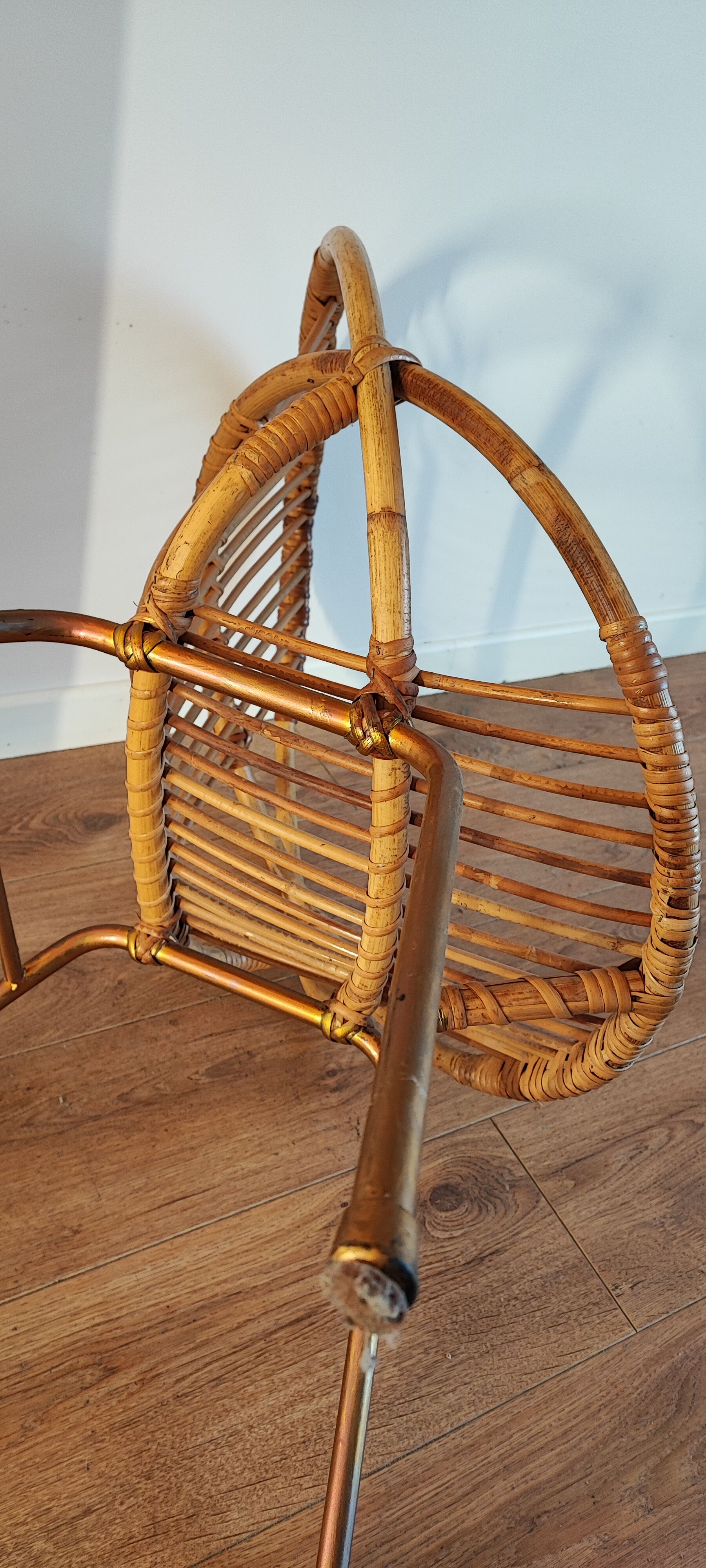 Rattan shell armchair