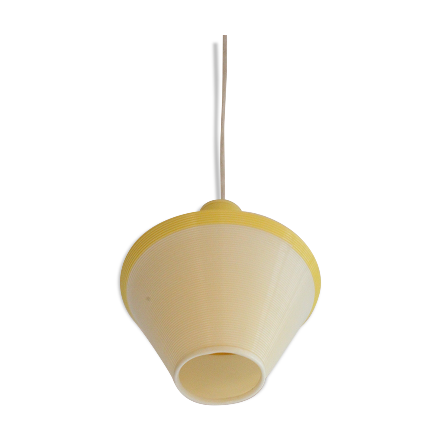 Early plastics cellulose pendant lamp by Atelier de recherche plastique and Rotaflex 1950s.