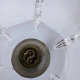 Antique Art Deco brass and glass chandelier