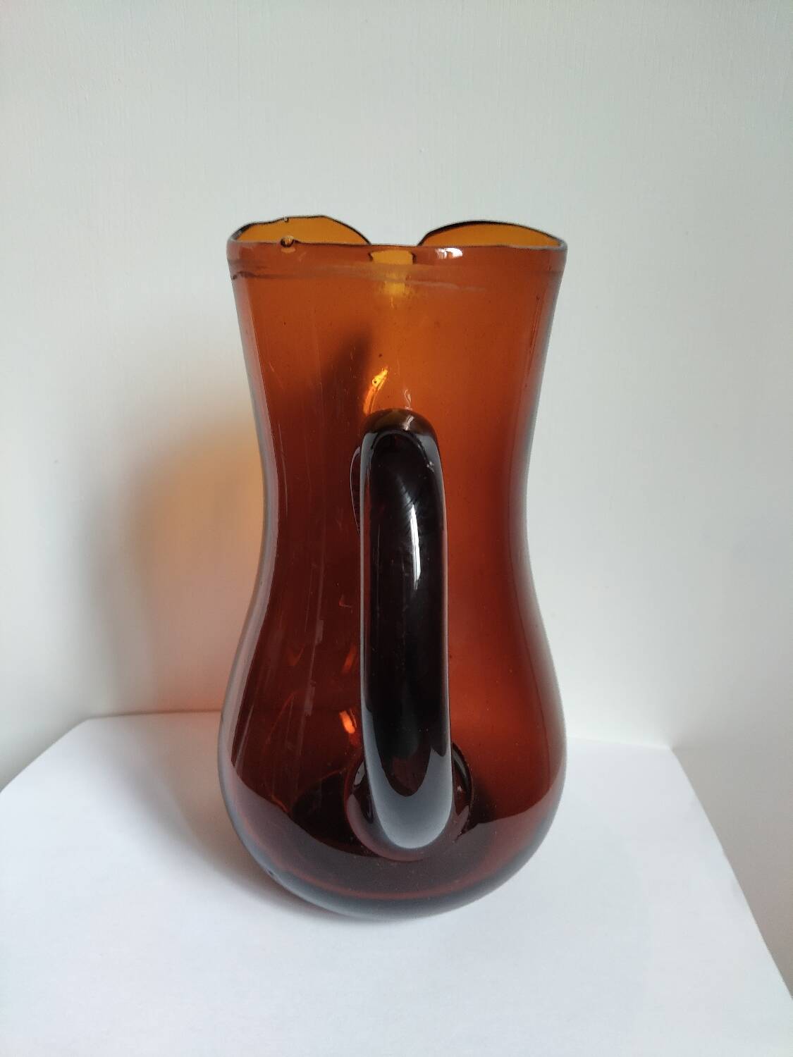Vintage amber blown glass pitcher – Biot style – 1960s/70s