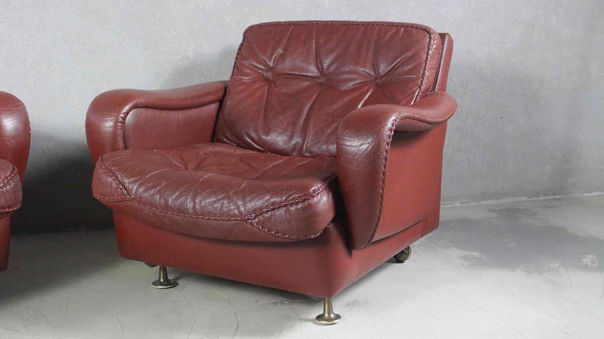 1970s Danish Brown Leather Chairs By Madsen & Schubell