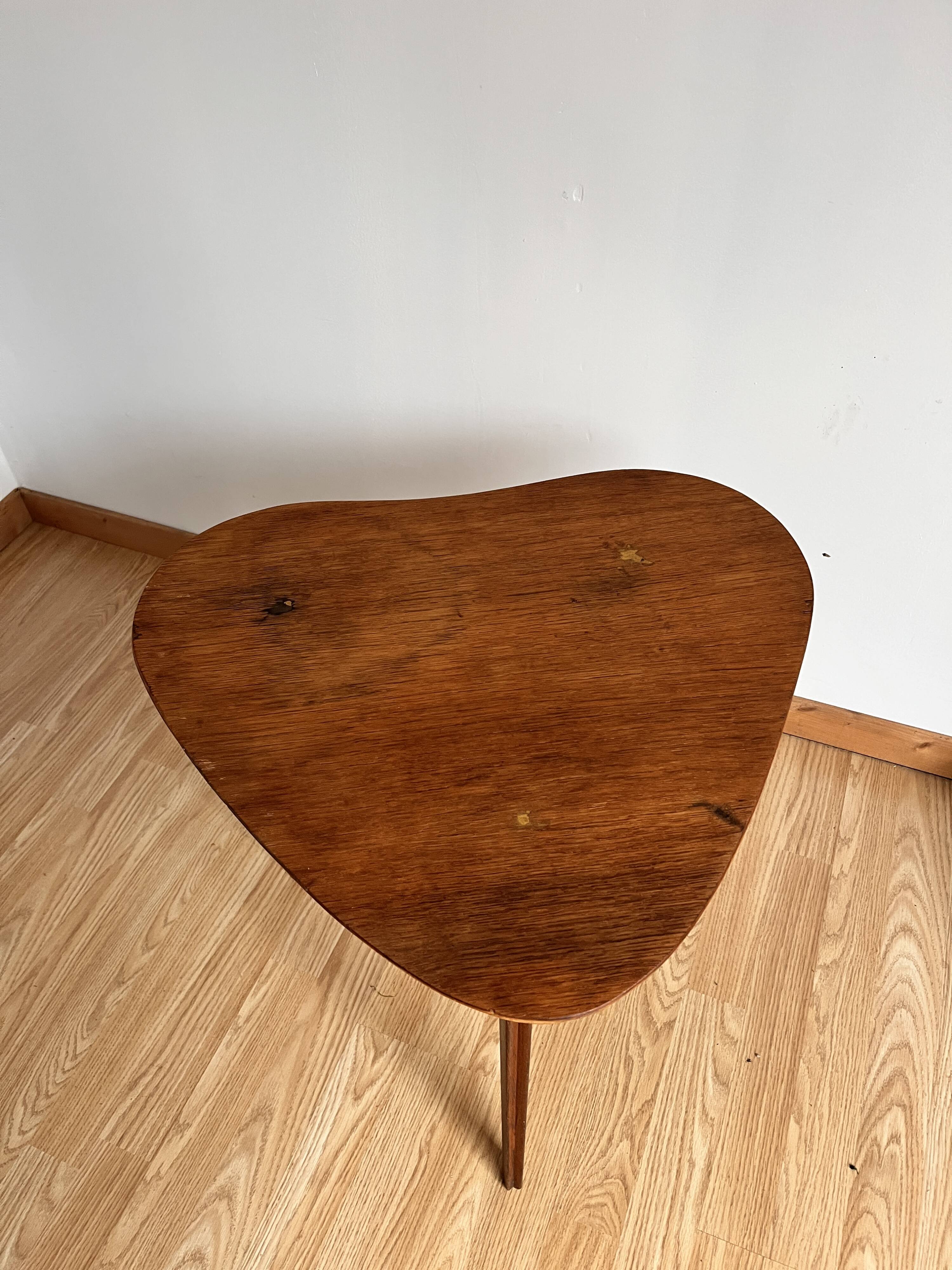 Tripod wooden coffee table