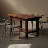 Solid oak farmhouse table, France, around 1950.