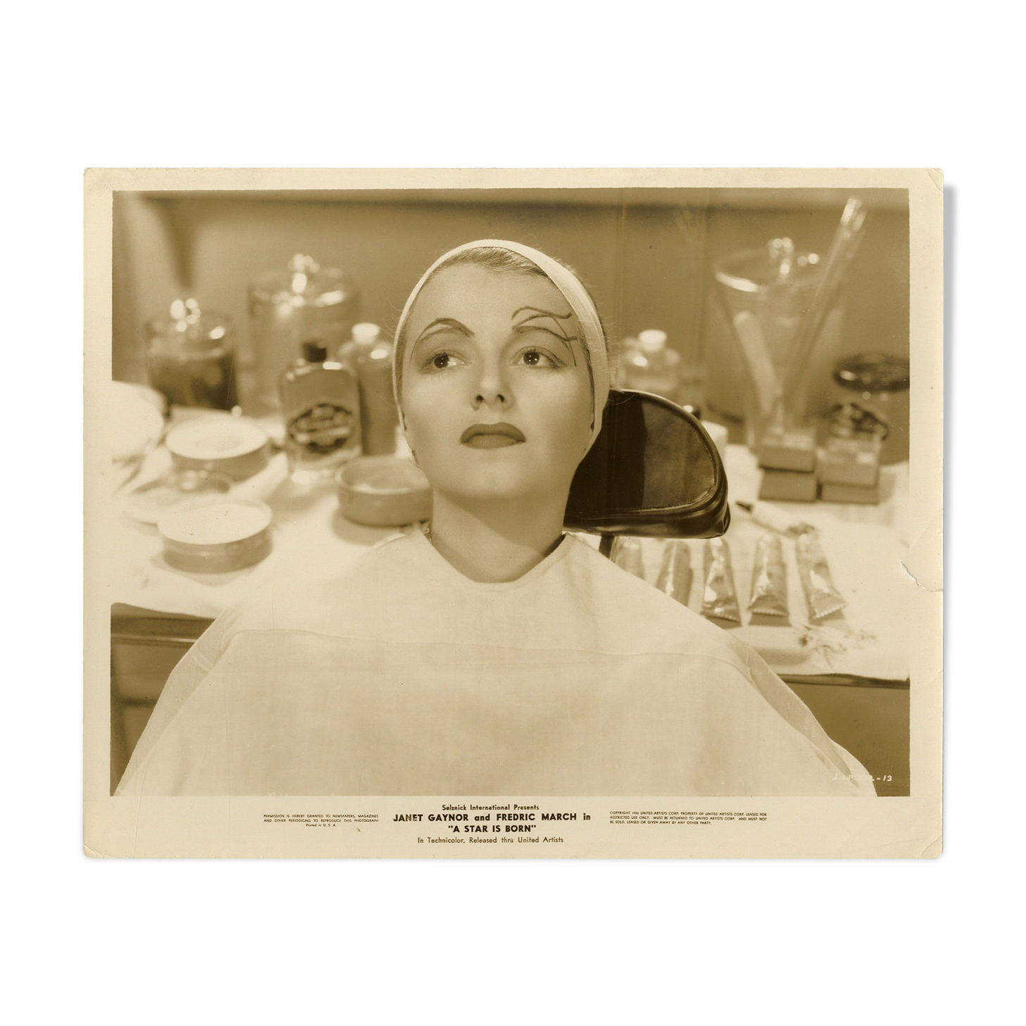 Original cinema photo "A star is born" Janet Gaynor, Makeup 1937