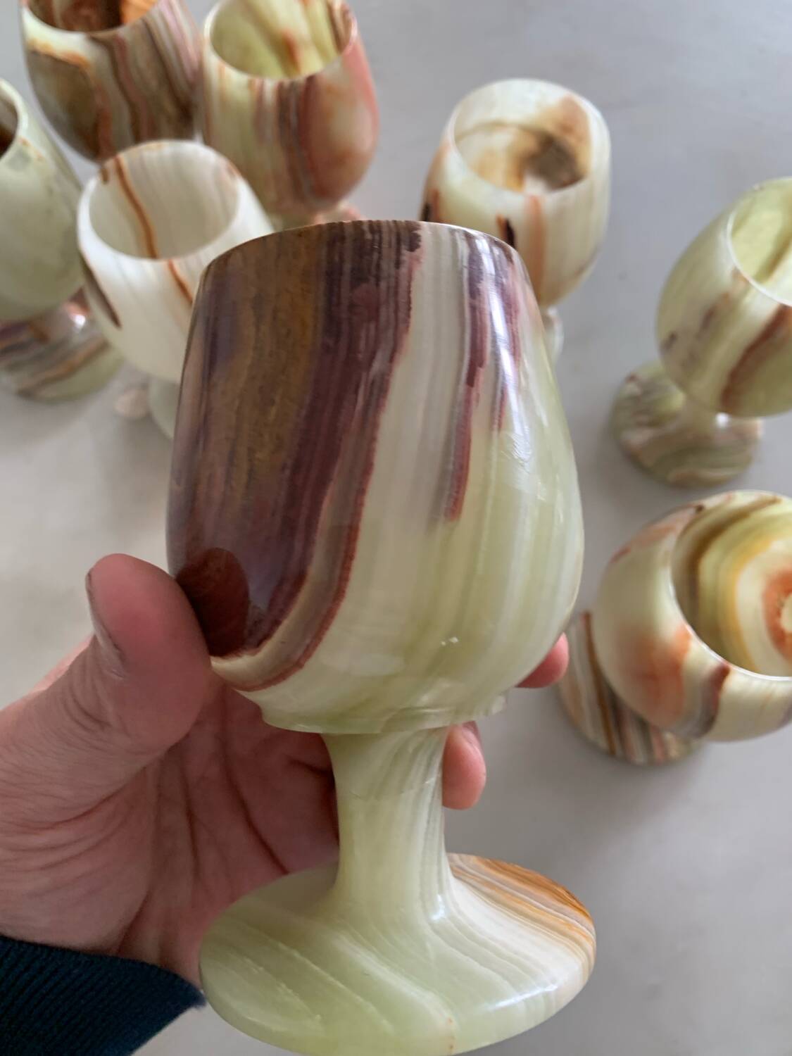 Vintage Onyx Glass Lot Circa 1970