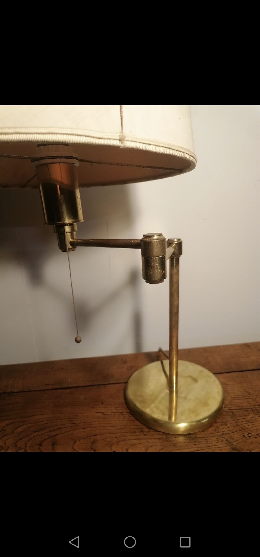 Articulated desk lamp, 2 arms, gilded brass XX th era