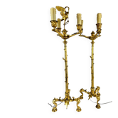 Barbedienne (attributed to), pair of candelabra with storks