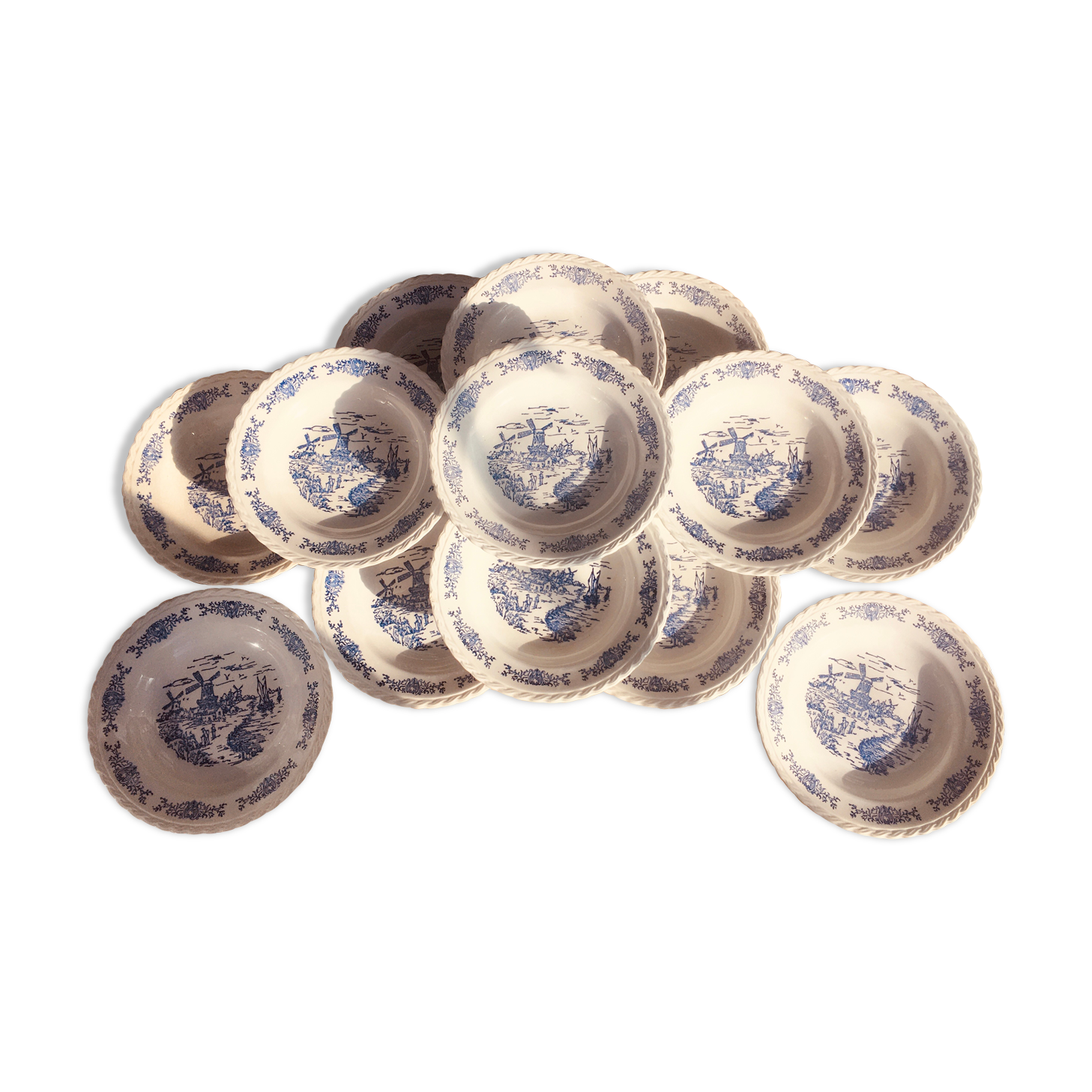 Lot hollow plates Dutch porcelain