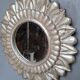 Carved wood sun mirror 40cm silver ep 1960