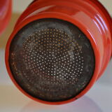 Vintage coffee maker in red and black enamelled sheet