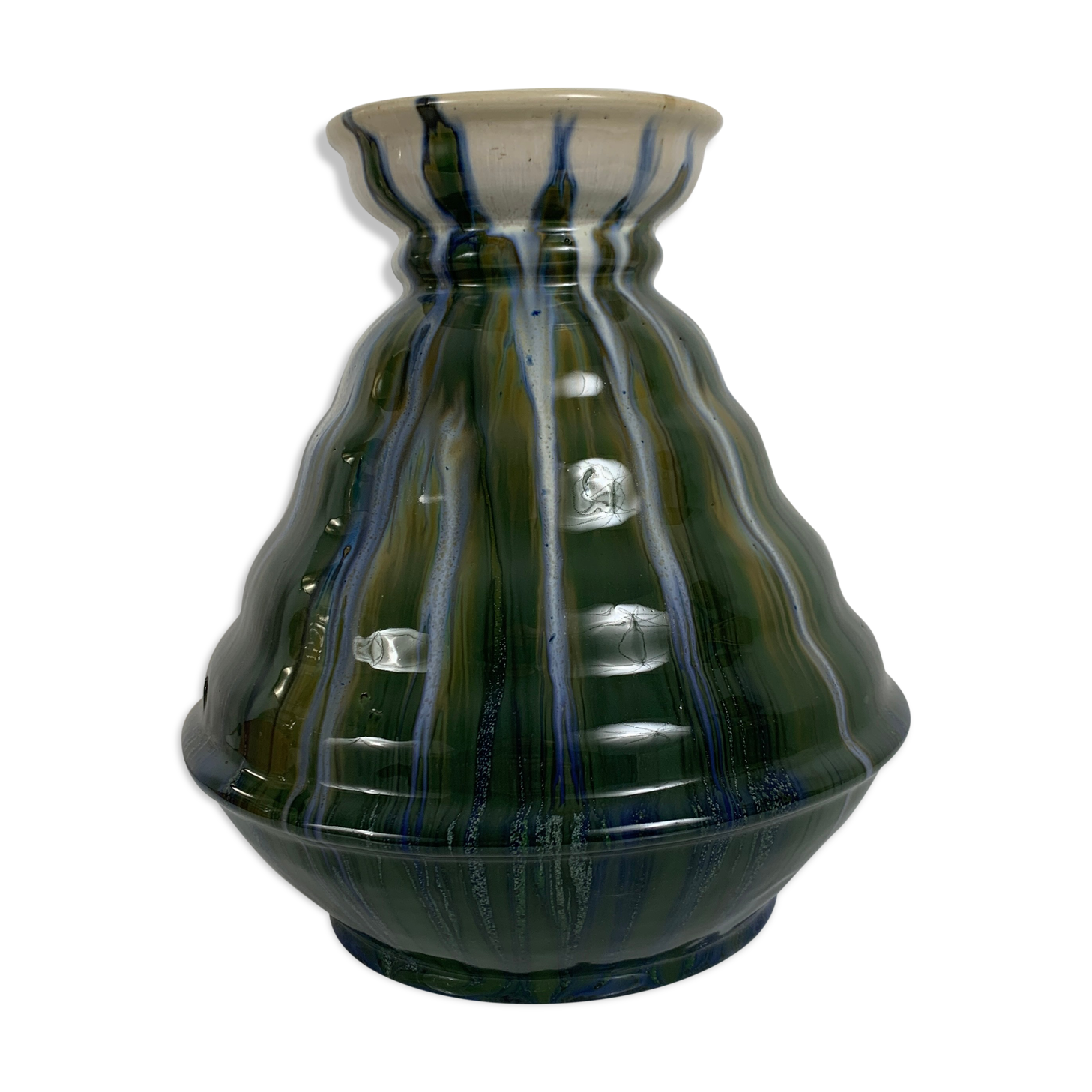 Vase  en gres flammé Desvres Fourmaintraux Delassus art deco 1920