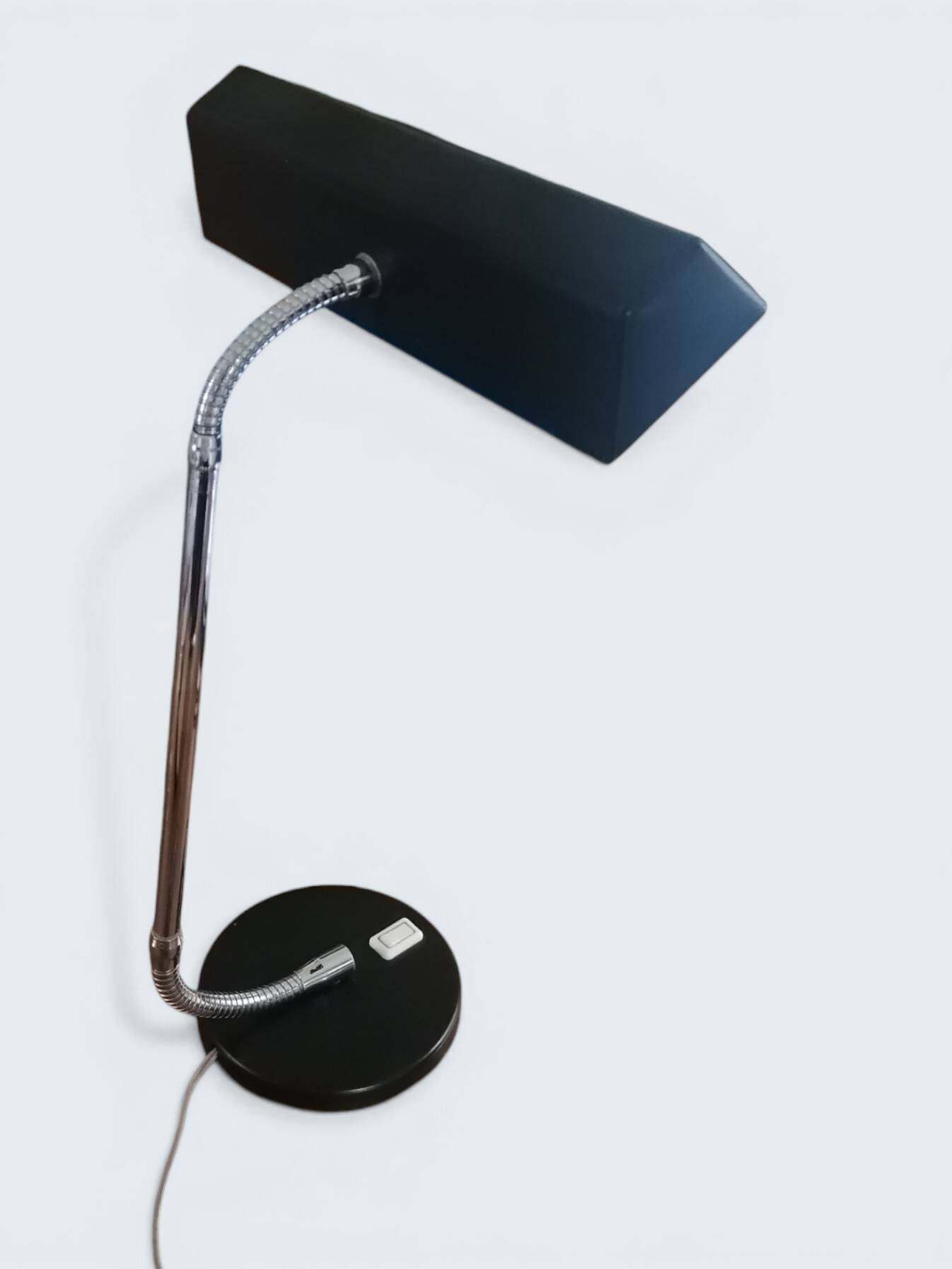 Matte black and chrome lamp from the 80s - Vintage space age Notaire lamp.
