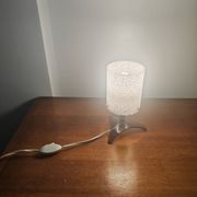 Vintage tripod lamp 60s/70s – Smoked Plexiglass, Brass & Frosted granite glass