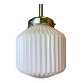 Pink Art Deco glass hanging lamp