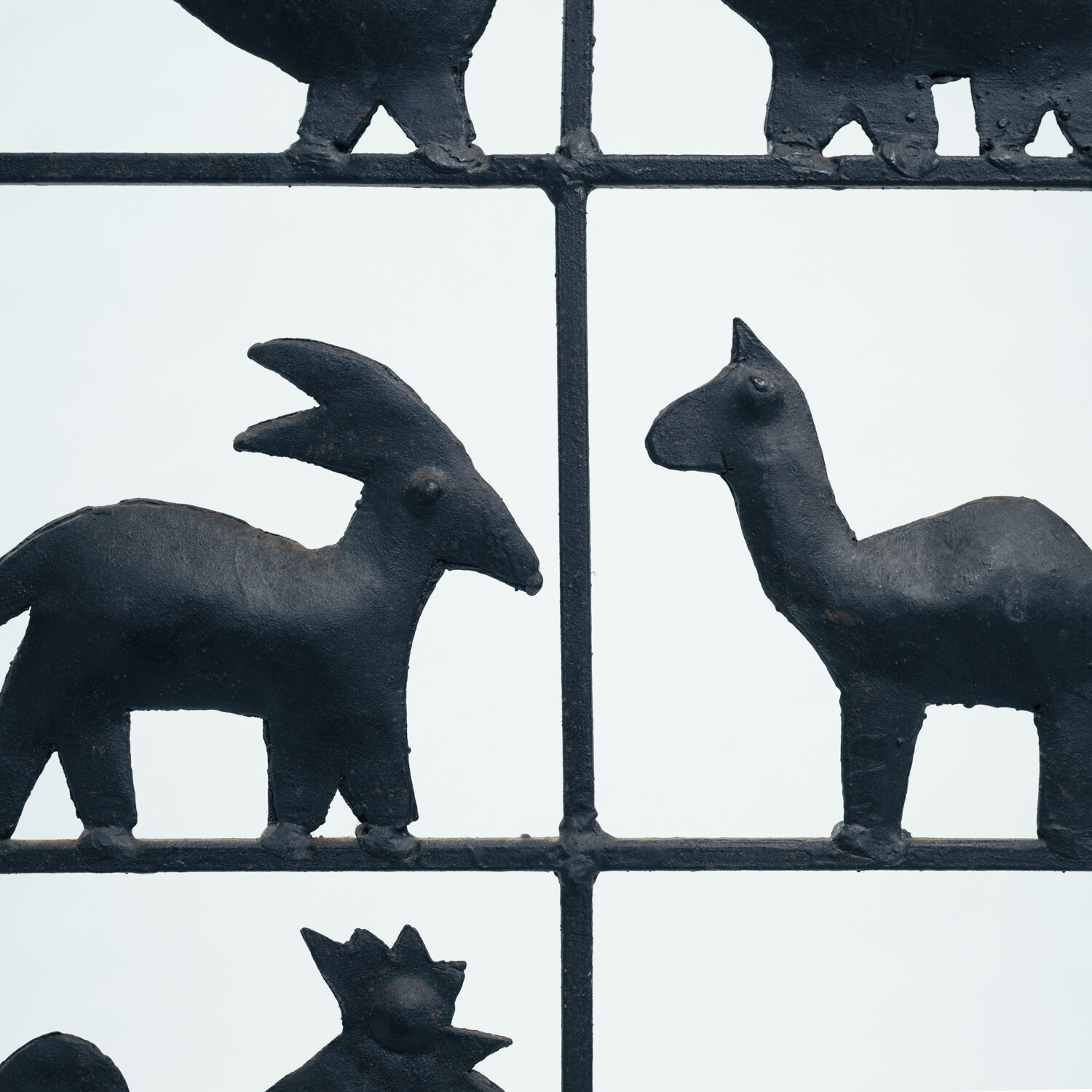 (aft) Atelier des Marolles Touret screen roomdivider wrought iron animals