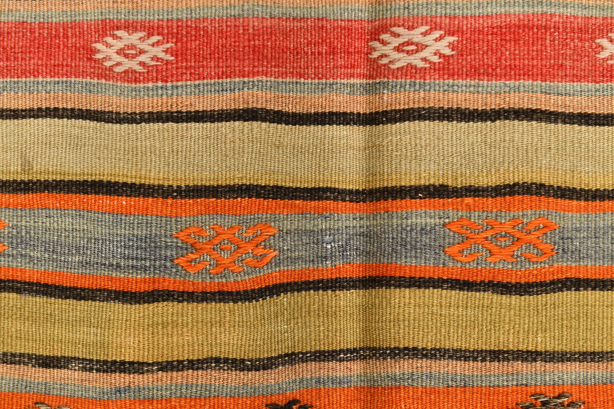 Striped Vintage Kilim Rug, 163x282Cm Wool Kilim Rug