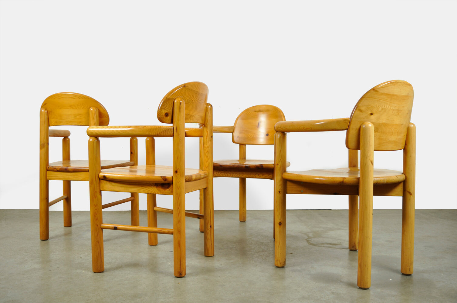 Vintage pine dining chairs by Rainer Daumiller for Hirtshals Sawmill, Denmark 70s