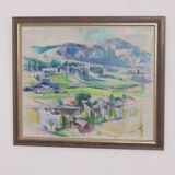 Original Swedish oil on canvas – “Landscape” by Sture Ekengren – vintage & framed – 63 × 74 cm