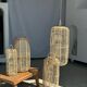 Large lantern-shaped rattan pendant lamp H50 D24
