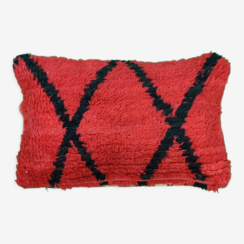 Coussin Berbère Béni Ouarain rouge et noir