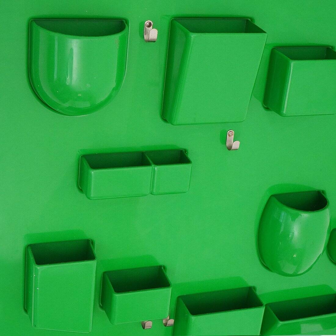 Wall organiser Utensilo green by Dorothee Becker-Maurer for Design M, 1970s