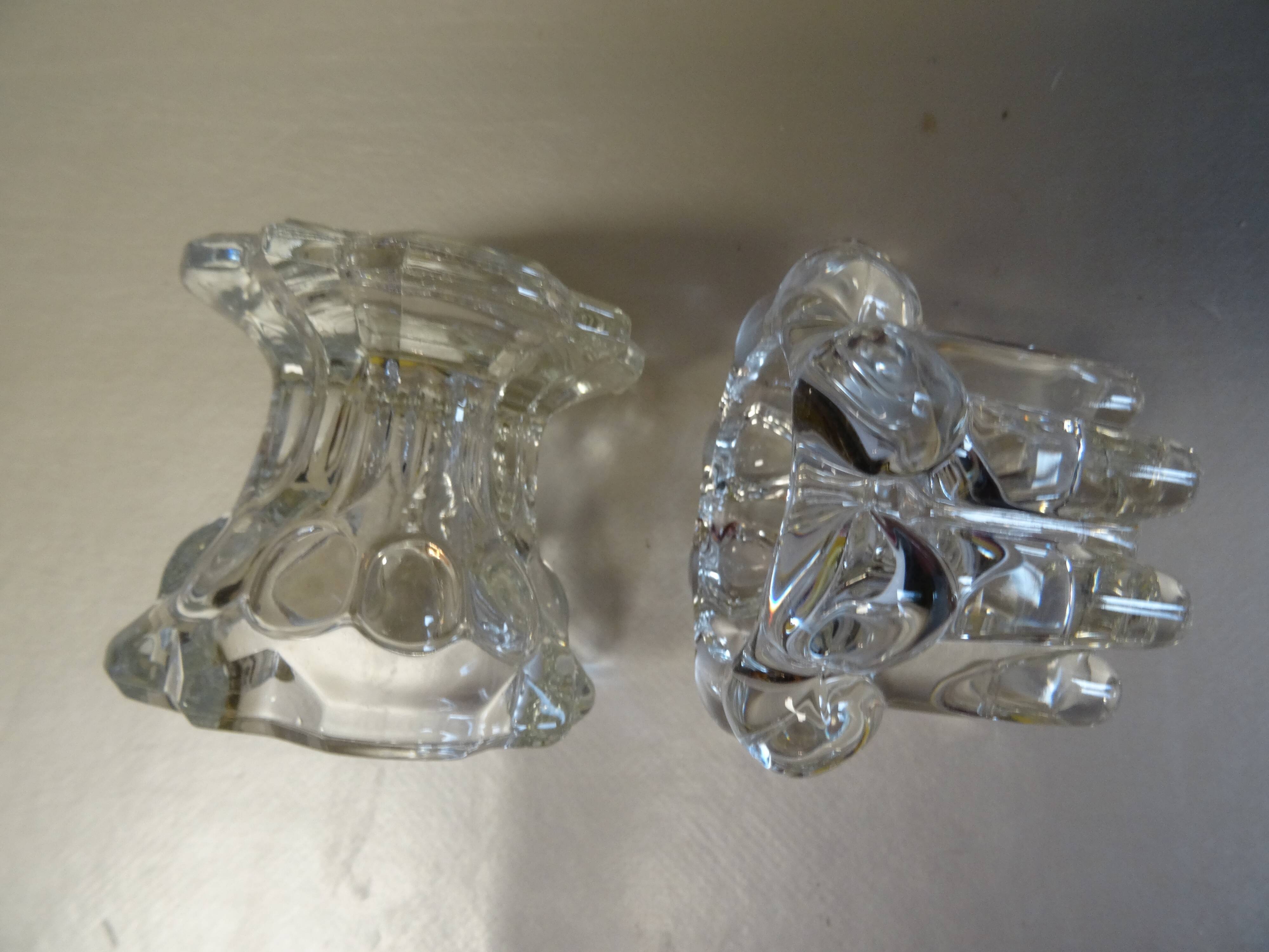 Set of 2 glass candle holders