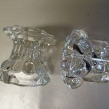 Set of 2 glass candle holders