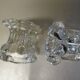 Set of 2 glass candle holders