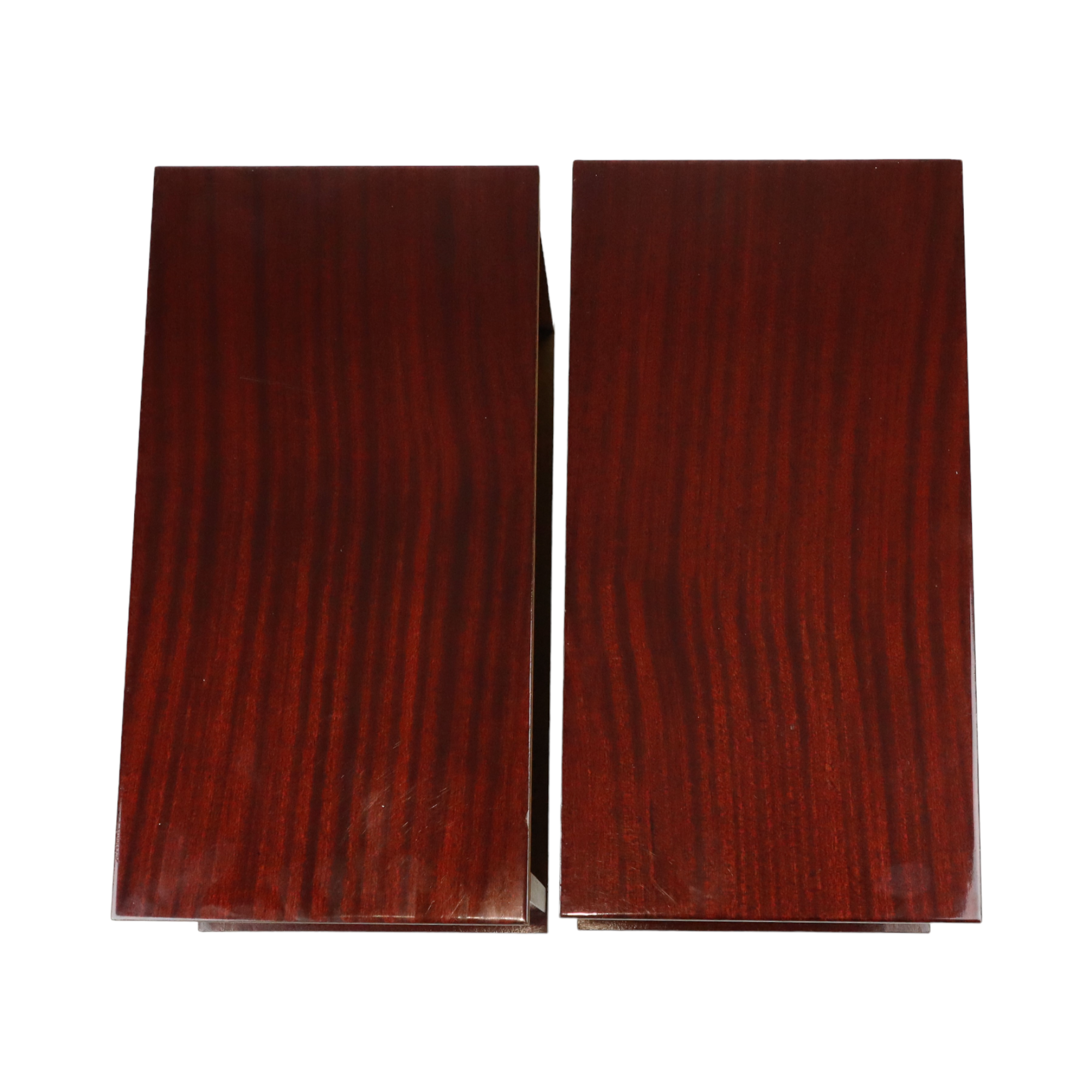 Koppel vintage nachtkastjes mahonie fineer messing regency stijl nachttafels 50cm