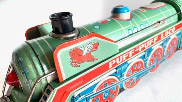 Metal toy vintage locomotive