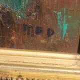 Antique Original Oil Painting of Rose Bushes