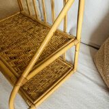 Vintage rattan wall shelf
