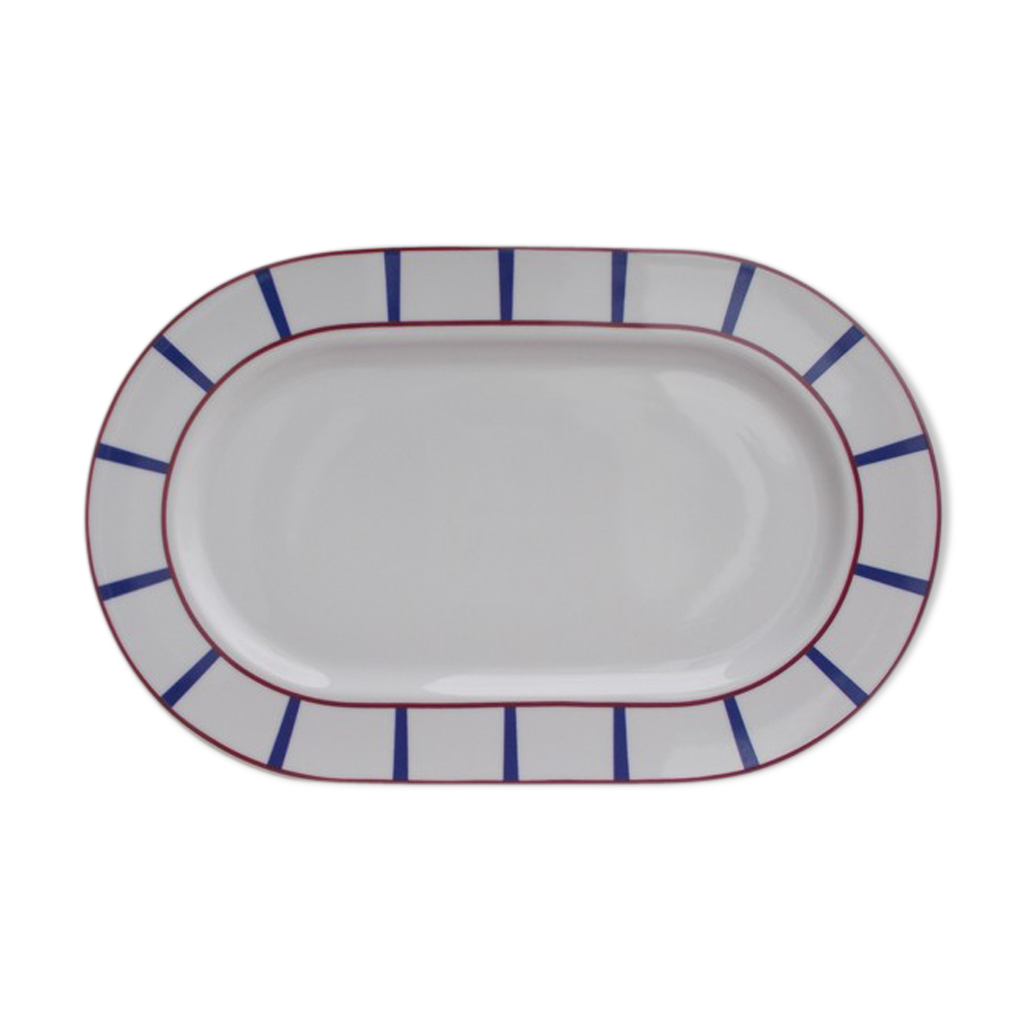 Oval dish in porcelain decoration Basque decoration
