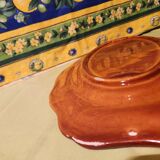 Large thick oval serving dish, Provence ceramic fleur-de-lis