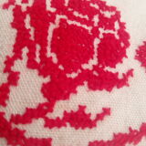 Drap lin brodé  en rouge