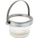 Art Deco sugar bowl, silver-plated brass, pressed glass, Poland, 1950s