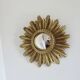 Old small golden sun mirror, witch's eye, curved, 60s-70s.