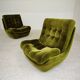 Pair of green velvet Atlantis armchairs by Jitona, ex Czechoslovakia 60s