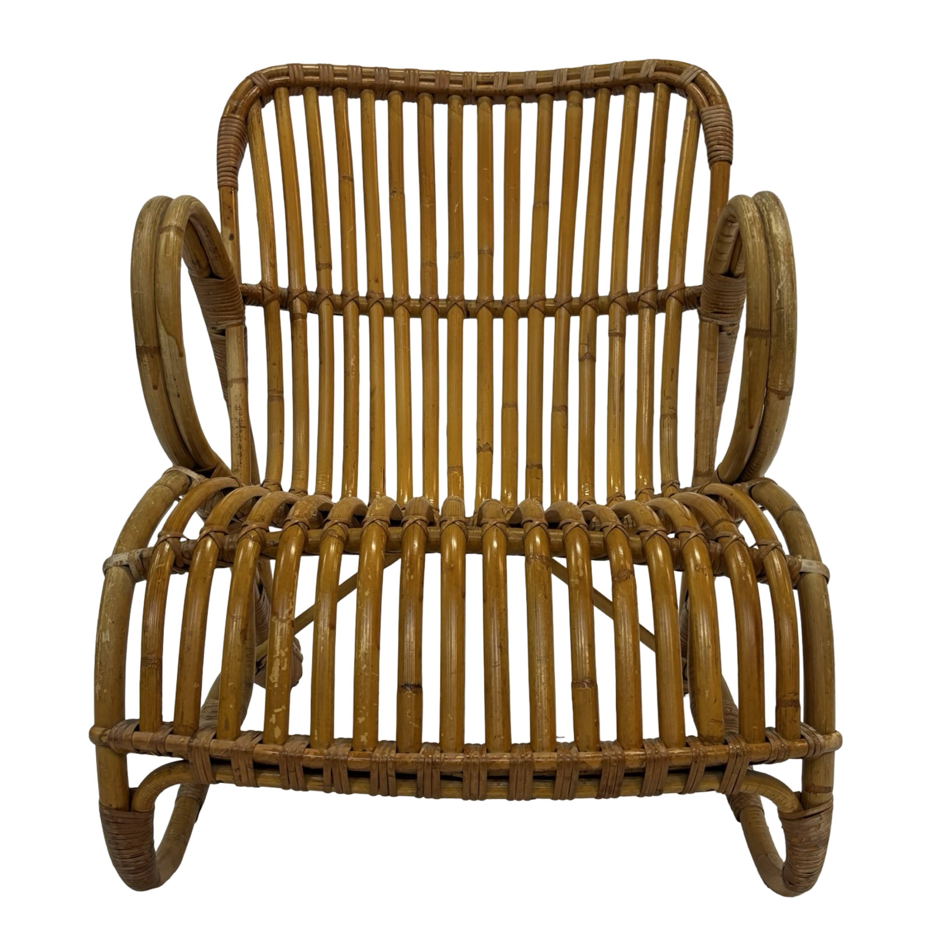 Vintage Rattan Chair Dirk Van Sliedregt Rohe Noordwolde 1960
