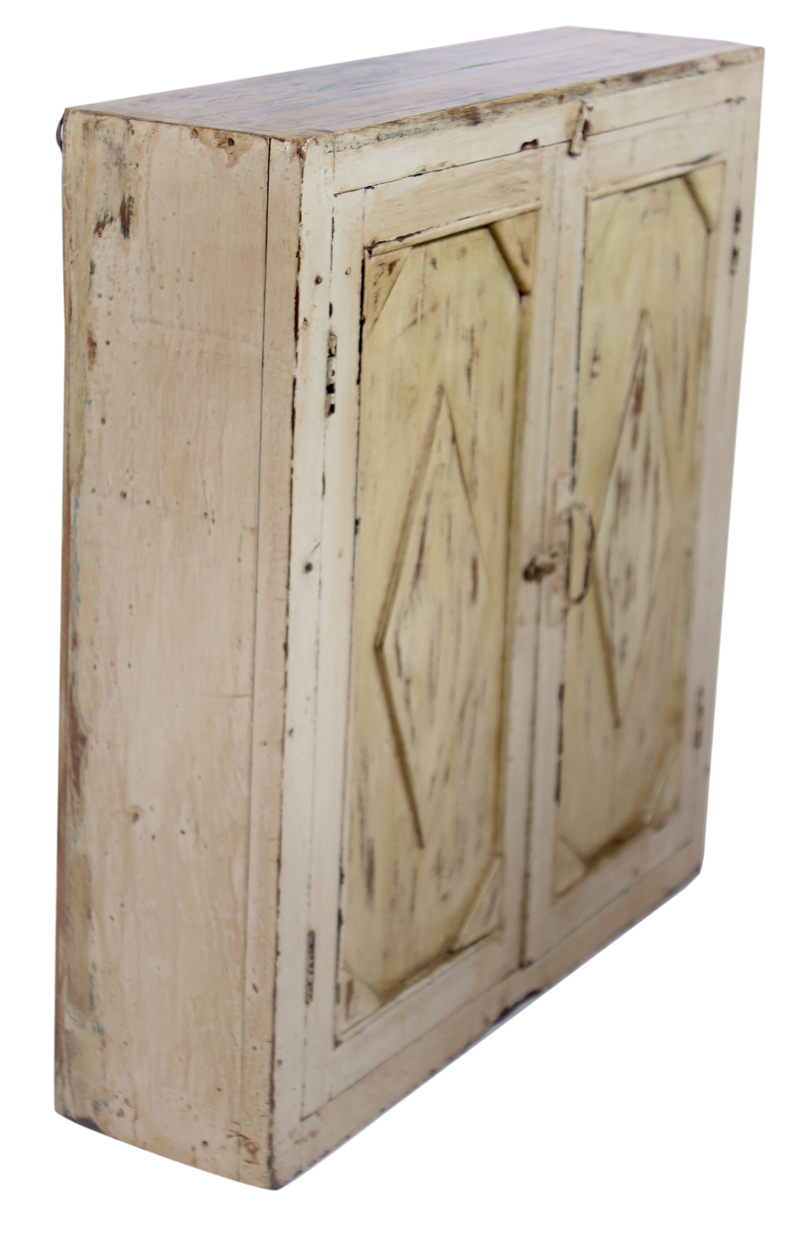 Art Deco wall cabinet in ancient Burmese teak