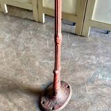 Grey marble and burgundy cast iron bistro table ☐ 85 x 57 cm