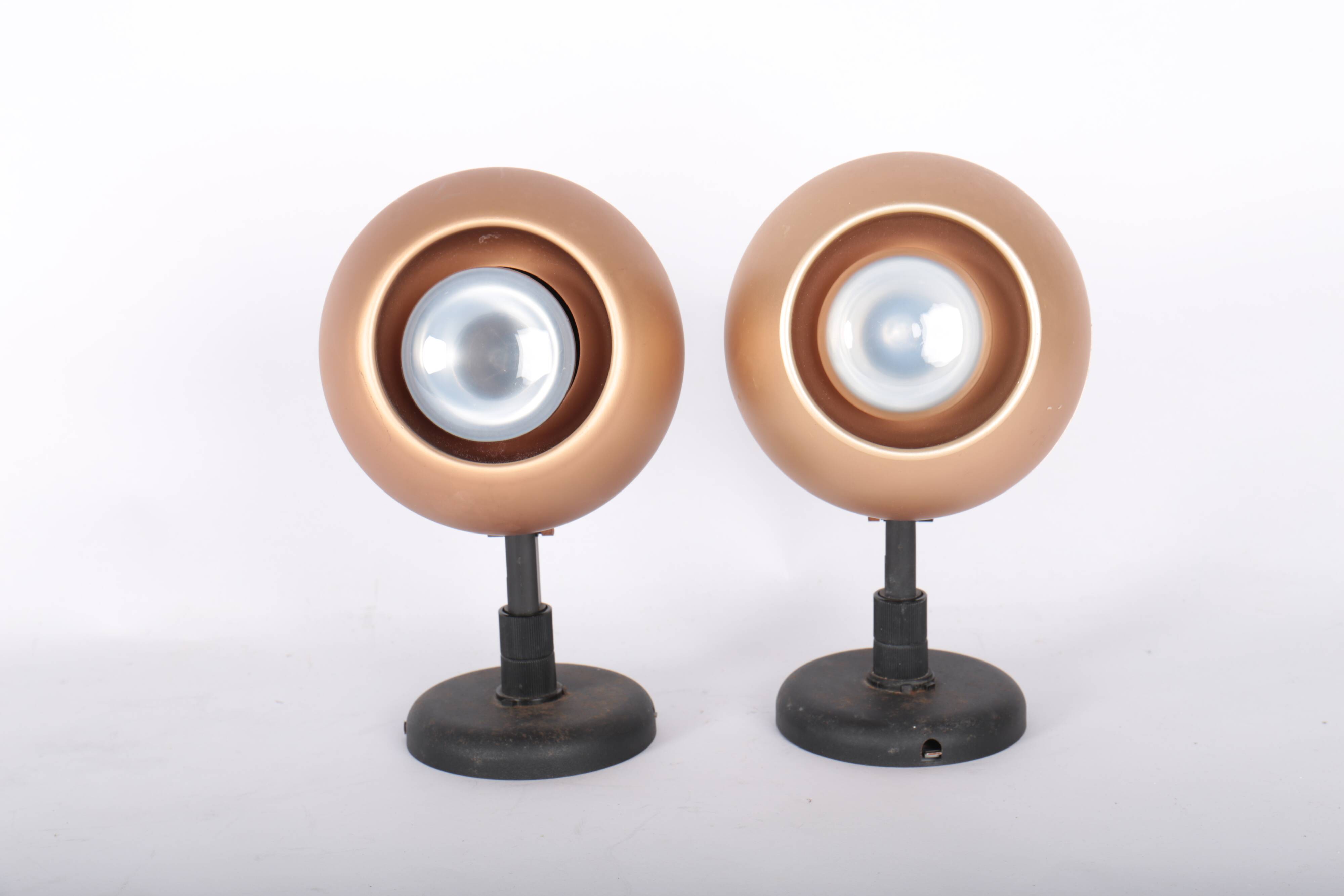 Pair of vintage LITA Eyeball wall lights, 1970s