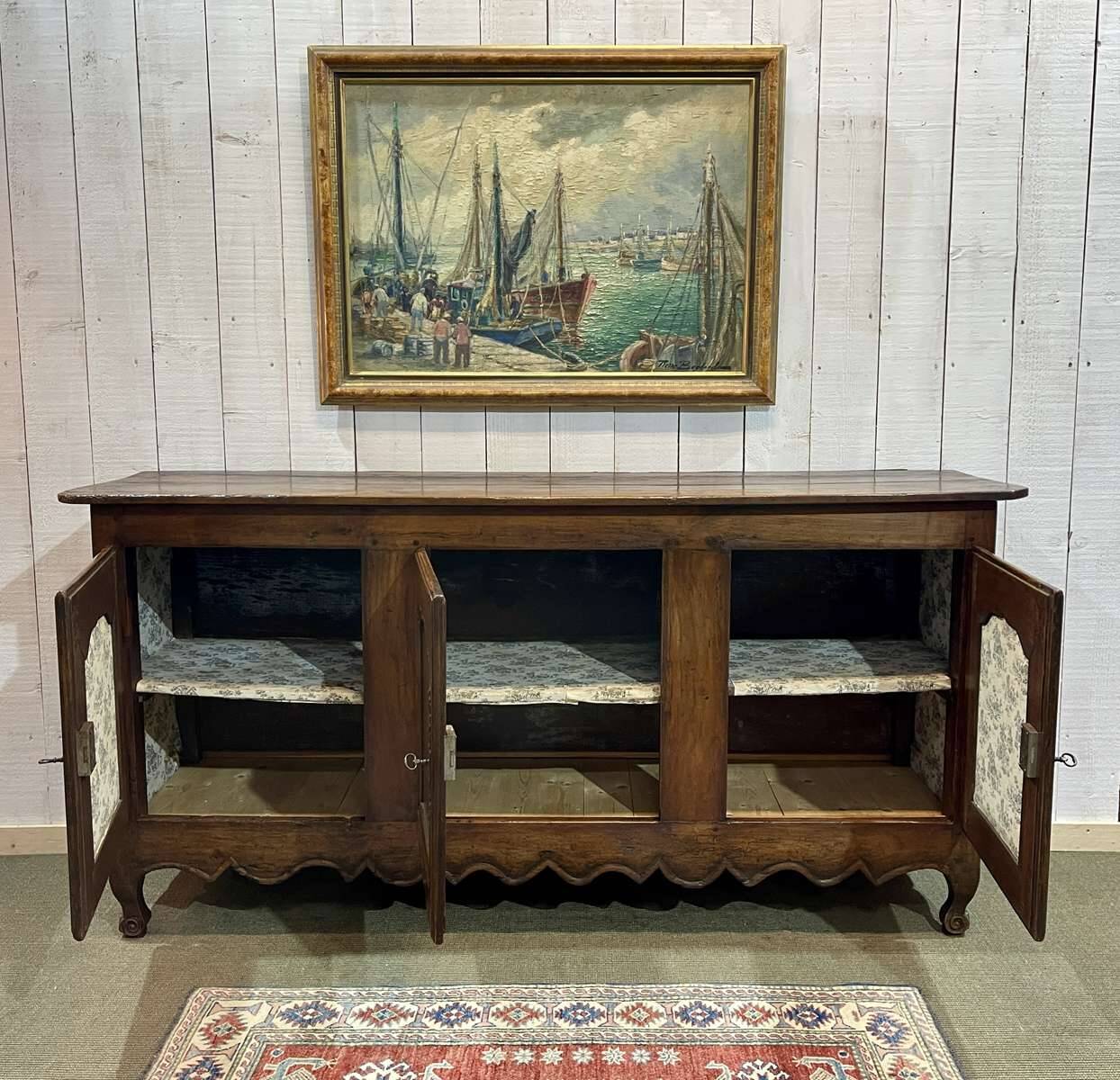18th century Louis XV 3-door cherrywood sideboard