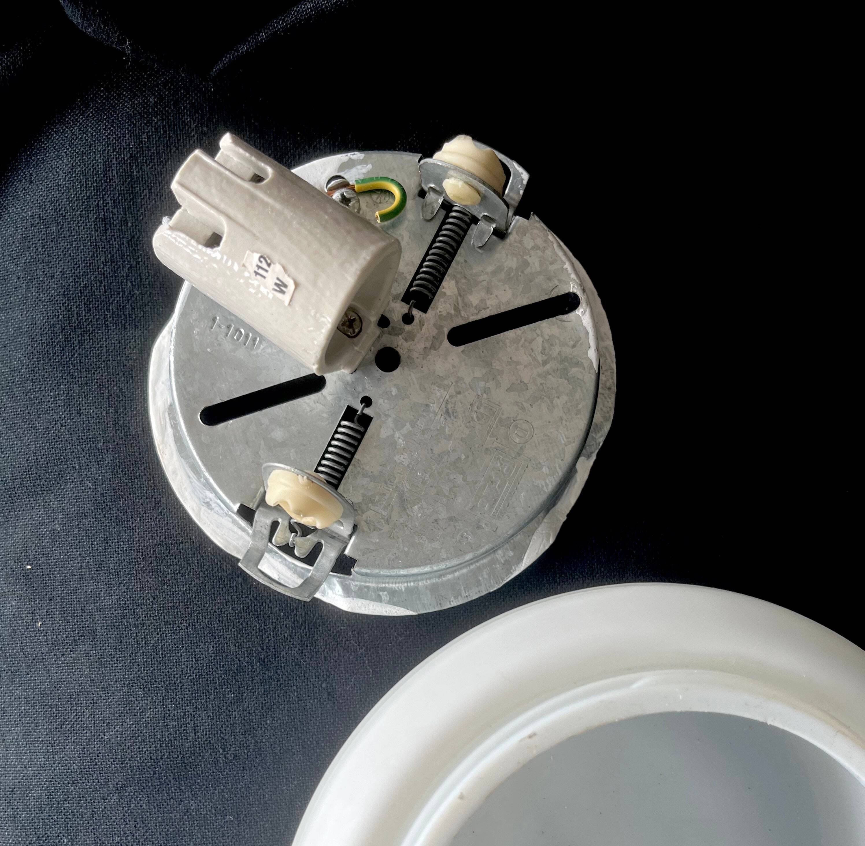 Small minimalist round white opaline wall light RZB Bamberg